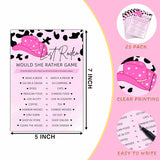 Last Rodeo Bachelorette Game - Nashville Cowgirl Bridal Shower 'Would She Rather' Party Game - 25 Cards (Ages 18+)