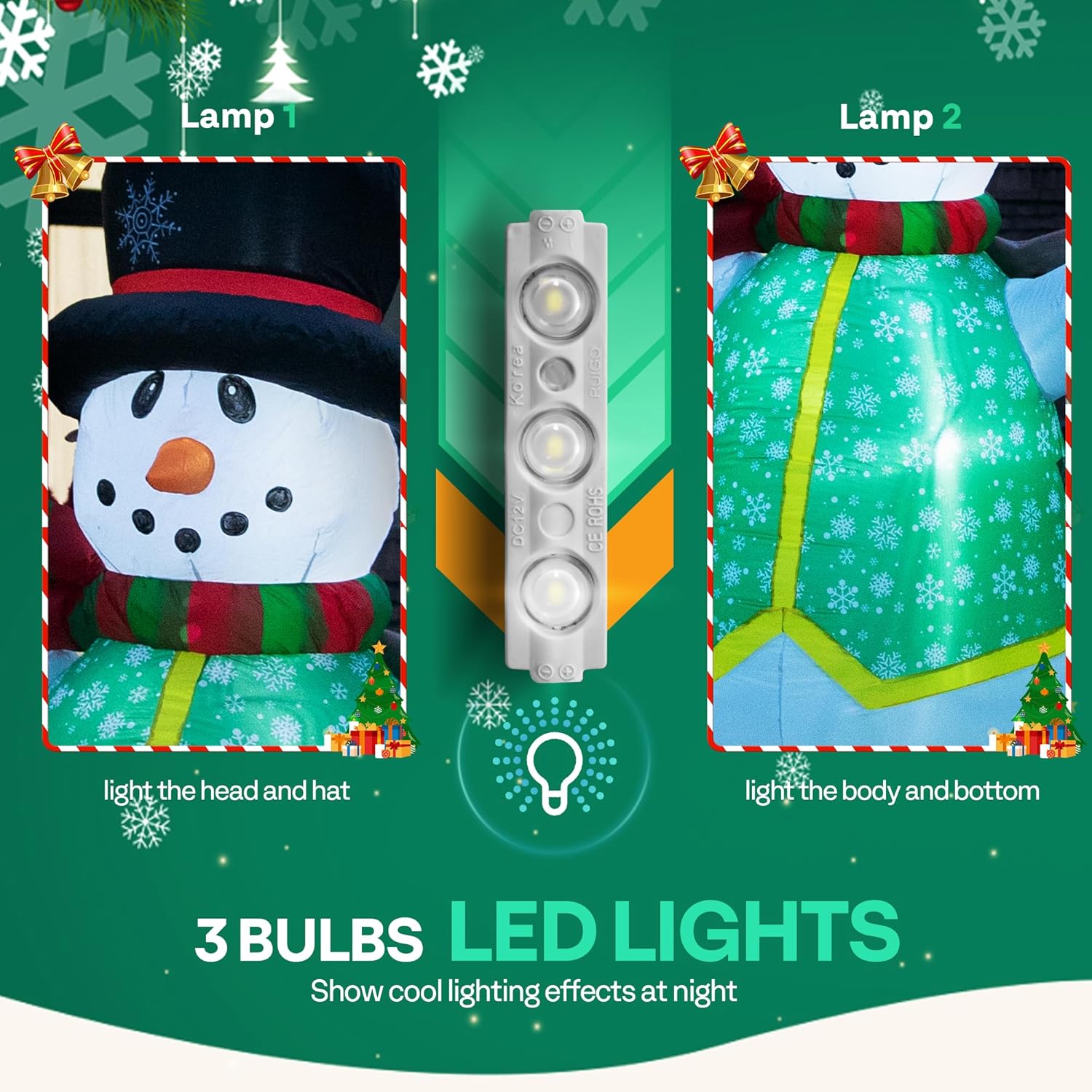 6Ft Christmas Inflatable Outdoor Decoration, Snowman In Vest, Navidad Blow Up Yard Decor With Built-In Led Light For Law