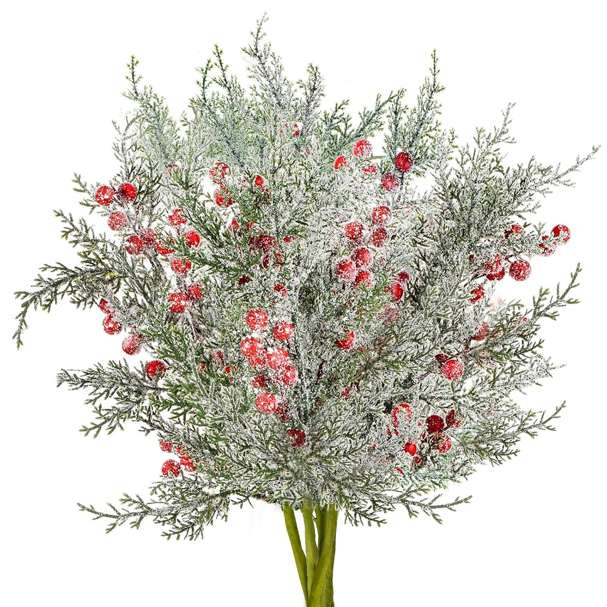 4 Pcs Christmas Picks, 17.5 Inch Artificial Christmas Flowers Picks Spray For Christmas Tree Wreath Floral Arrangement Vase Winter Holiday Season Décor