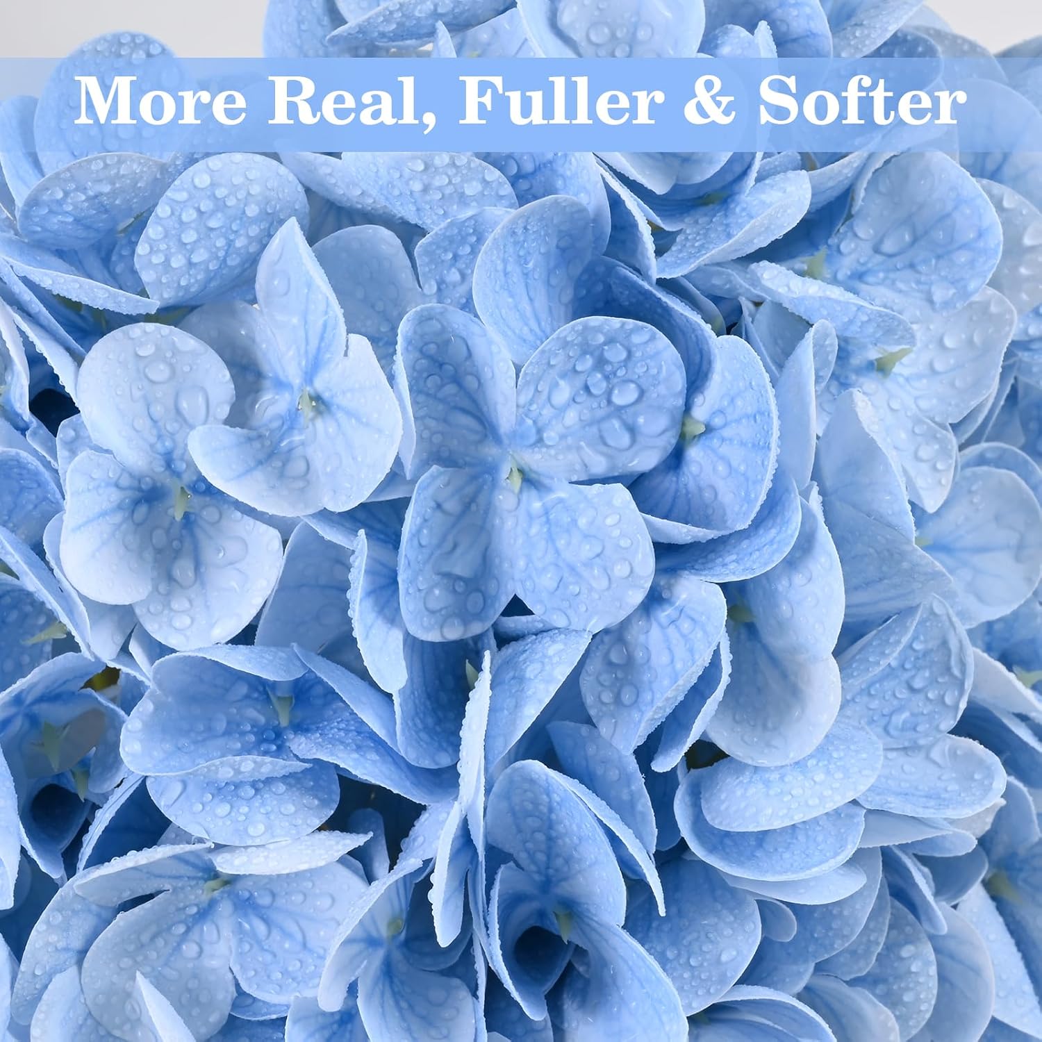 4Pcs Real Touch Hydrangea Artificial Flowers, 22.5'' Blue Full Latex Faux Hydrangea Flowers For Home Floral Arrangements Wedding Bouquets Kitchen Table Centerpiece Decorations