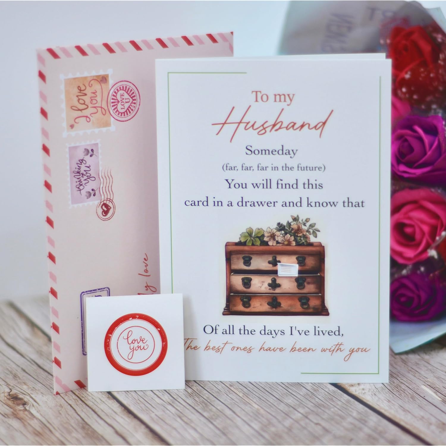 Anniversary Card For Husband, Card With Envelope And Seal, Love Card, 25Th Anniversary Cards, Anniversary Card Messages