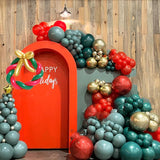 172Pcs Christmas Balloons Garland Kit With Red Green Metal Sliver Gold Christmas Wreath Balloons For Xmas Party Or New Year Party Decorations
