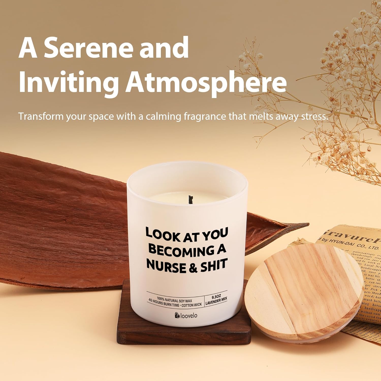 Look At You Becoming A Nurse And Shit Nurse Gifts Nursing Student Graduation Gifts Rn Scented Candle Home Office Jar Candles Sage Floral Lavender Scent Soy Wax 9.5 Oz