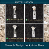 Outdoor Light Clips For String Lights With Halo Lock (100 Pack, White) – Gutter/Tile/Shingle Clips | Uv Protected, Easy Install Christmas Light Clips, Made In Usa