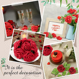 250 Pcs Artificial Roses Flowers Bulk Fake Rose With Stem Faux Bridal Flower Centerpiece For Wedding Valentine'S Day Christmas Tree Decorations Bridal Shower Party Diy Bouquet(Burgundy)