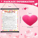 2 Pcs Christian Valentines Games Pass The Heart Christian Party Game With Hanging Scroll Plush Heart Party Valentines Day Games Fun Bible Love Story For Family Church Sunday School Gifts