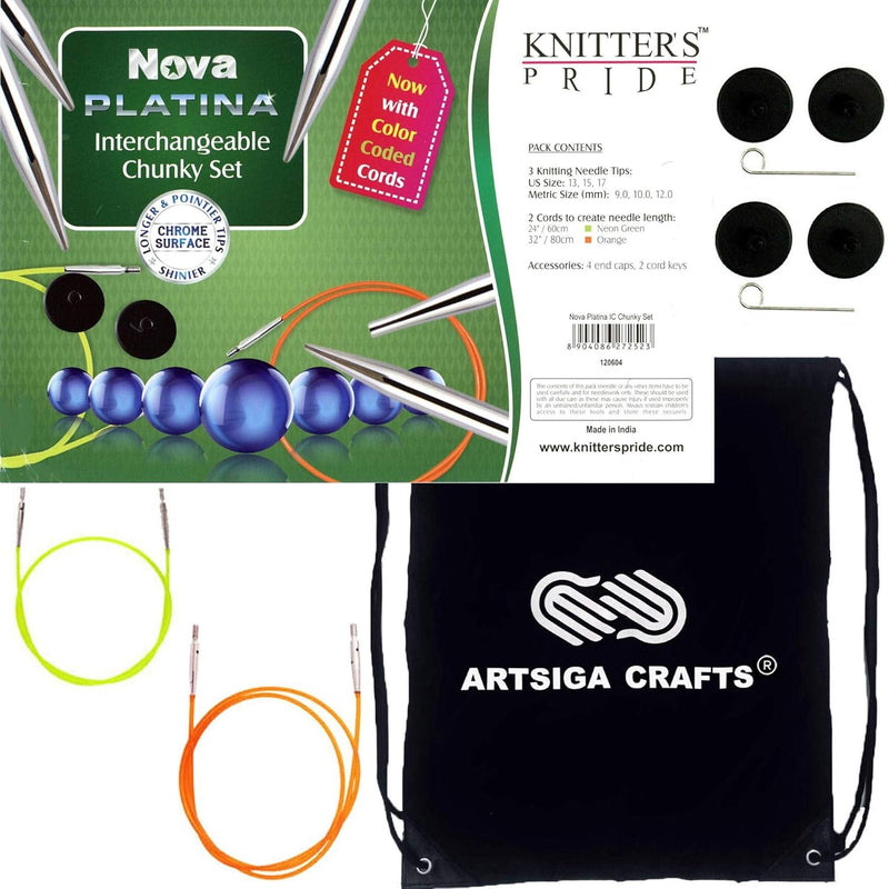 Knitter'S Pride Nova Platina Knitting Needles Chunky Interchangeable Tip Set C