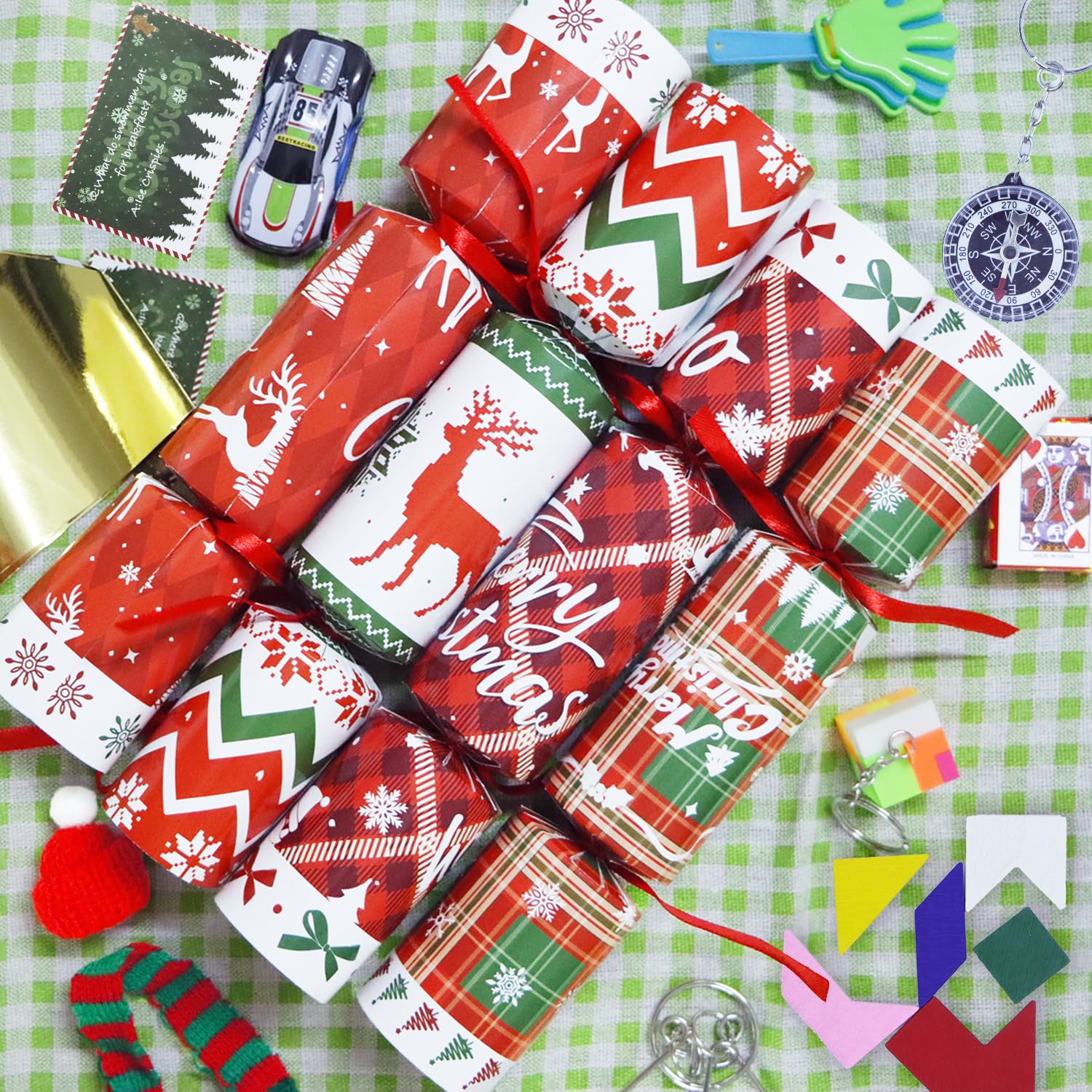 Christmas Party Favors No Snap Party Table Favor With Hats, Joke And Gifts Inside, Christmas Crackers With Gifts Xmas Holiday Dinner Tradition Party Supplies