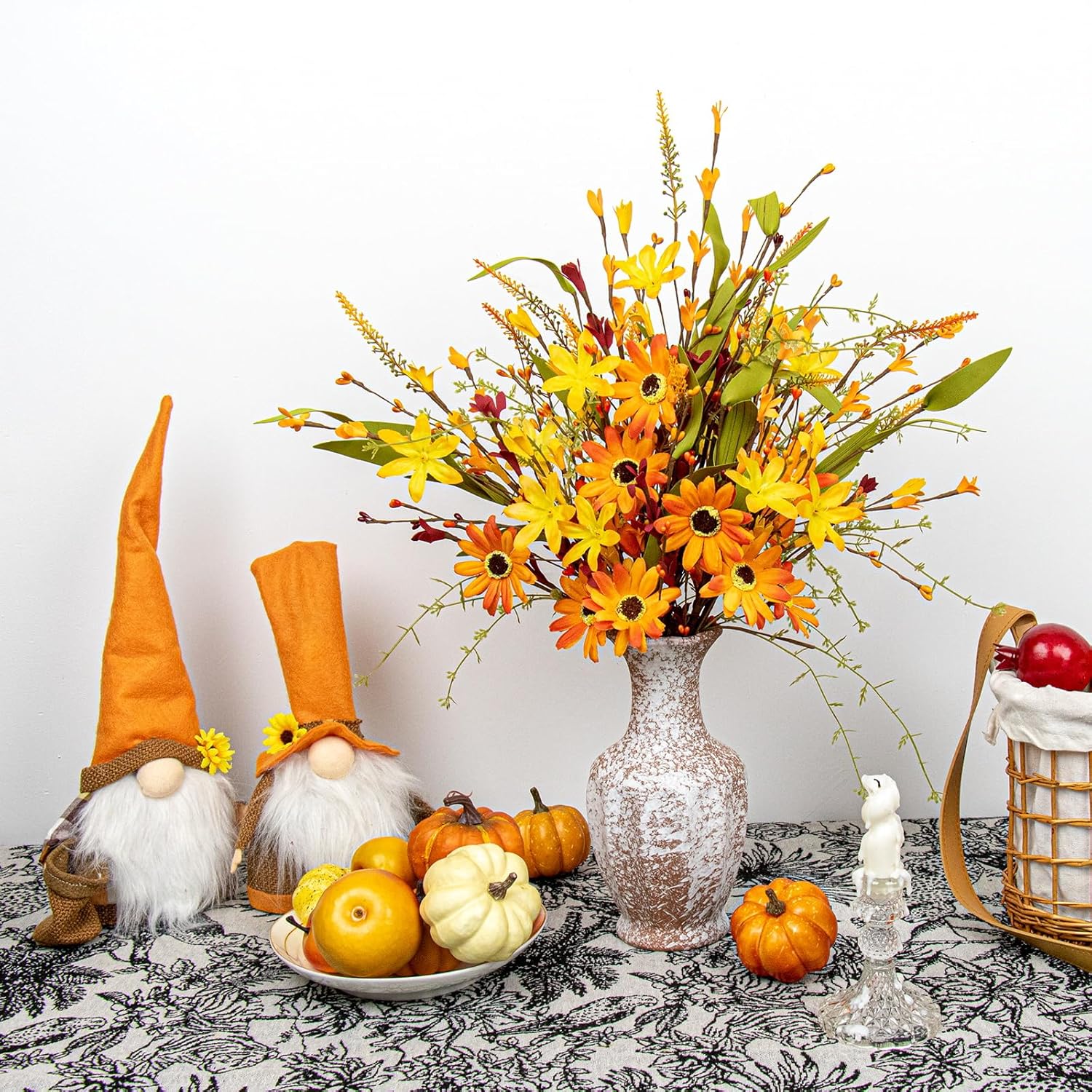 Artificial Fall Flowers 12 Pcs Fall Flower Picks 17 Inches Floral Stems With Daisies For Autumn Thanksgiving Flower Arrangements Table Centerpieces Diy Crafts