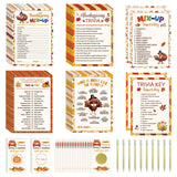 139 Pcs Thanksgiving Party Games Set Friendsgiving Game Decorations Turkey Trivia Scramble Activities Paper Cards For Adults Family Word Search Card Harvest Festival Fall Holiday Supplies Favors