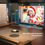 Mini 1080P HD Projector, Portable Home Theater, HDMI/USB/AV, 50% Zoom