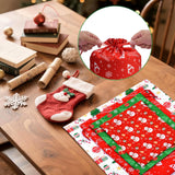 Christmas Drawstring Gift Bags, Assorted Reusable Fabric Gift Wrapping Bags For Gifts Xmas Party Holiday Favors(12 Pcs, 4 Sizes)