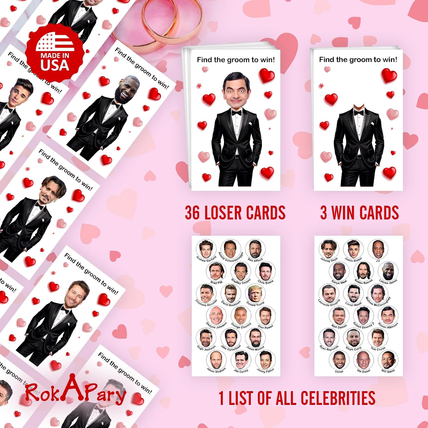 Find The Groom To Win Bridal Shower Scratch Off Game, 40 Pack, Fun & Easy Wedding Shower Game Idea For Guests, Engagement Party, Bachelorette Party, And Bride-To-Be Celebration Scratch Off Cards.