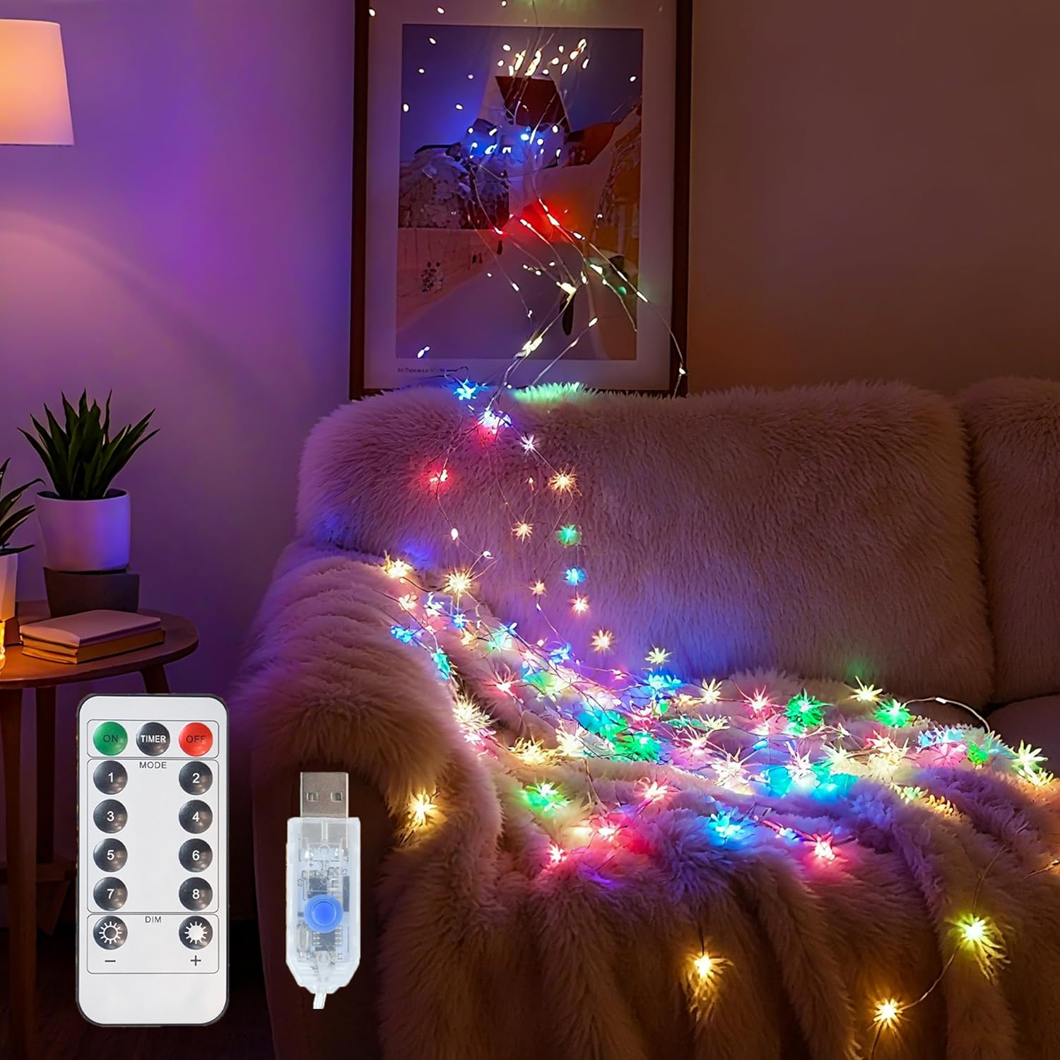 300Leds Fairy Curtain Lights 98Ft (10×9.8Ft Strands) Fairy String Lights With 8 Modes Remote Control Curtain String Ligh