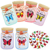 36 Pieces Valentines Day Cards Jars Valentines Exchange Cards Funny Greeting Gift With Insect Bugs Figures For Party Supplies(Butterfly)