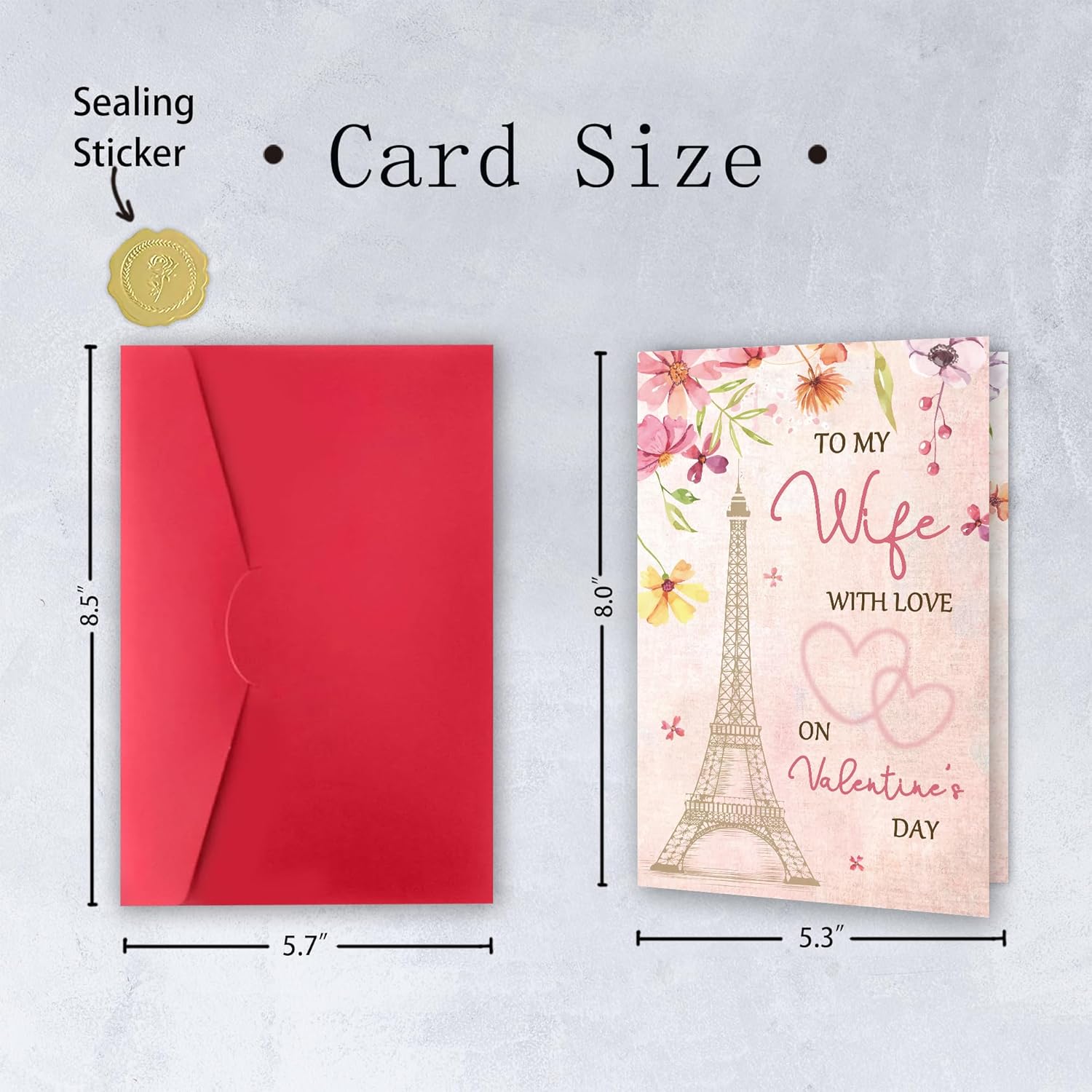 Valentines Day Card Gifts For Wife, Romantic Valentine'S Day Cards For Her Women, Wife Valentines Card Gift From Husband