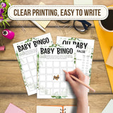 Baby Shower Games Set, Baby Predictions, Oh Baby, Baby Trivia Game, 4 Baby Games For 25 Guests, Girl Boy Eucalyptus Baby Shower Decorations, 001