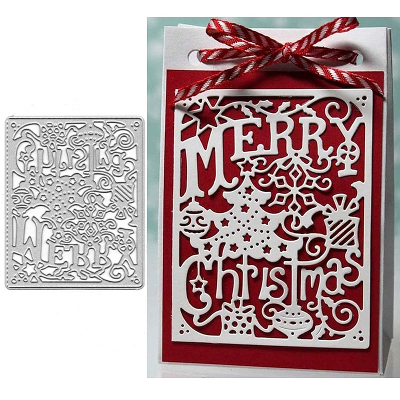 Merry Christmas Tree Metal Die Cuts,Christmas Bell Snowflake Gift Box