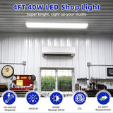 4FT LED Wraparound Light 40W 4400LM 4000K Flush Mount Garage Office Fixture