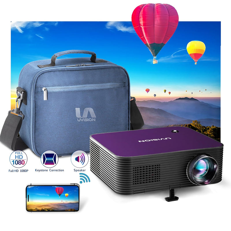 X2 Native 1080P Wireless Projector W/ Carry Case, Lag-Free Wifi Mirror Project