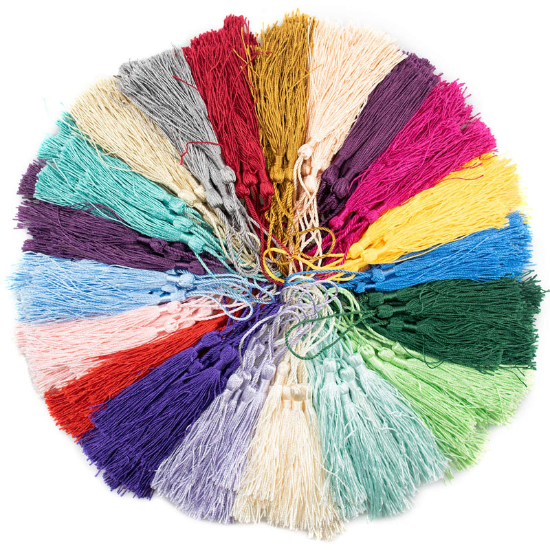 300 Pieces 20 Colors 5 Inch / 13Cm Silky Handmade Soft Tassels Floss Bookmark