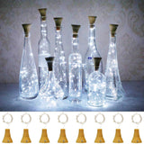 Upgraded 8 Pack Solar Wine Bottle Lights, 20Led Silver Wire Cork Lights Waterproof Fairy Lights For Liquor Bottles Craft