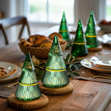 3 Pcs 10 Oz Christmas Tree Glass Candle Jars Mercury Glass Tree Decorative Xmas Empty Green Containers Bulk Refillable Storage For Christmas Holiday Candle Making Tea Biscuits Party Favors