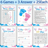 75Pcs Gender Reveal Games For Guests, 6 Funny Games For Boy Or Girl Gender Reveal Decorations Idea Baby Prediction Cards, Mommy Or Daddy