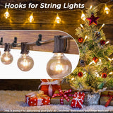 10 Pcs String Light Hooks For Courtyard Party Christmas, Outdoor Screw Hooks For Hanging Cable Baskets Wreaths Wind Chimes Plastic Black