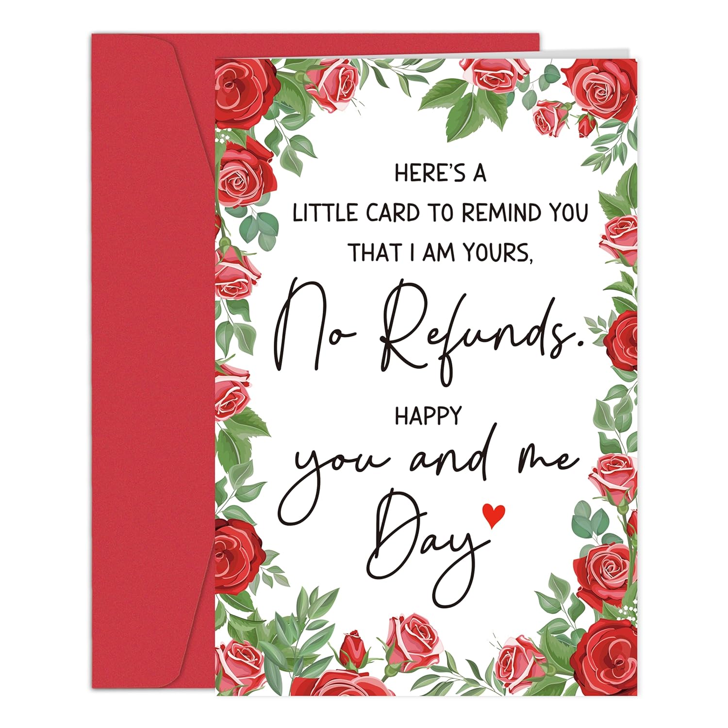 Funny Anniversary Card For Him Her, Humorous Valentines Day Cards For Husband Wife Boyfriend Girlfriend, I Am Yours No Refunds Card