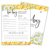 Bee Baby Shower Games, Baby Predictions & Advice, Summer Daisy Bumble Bee Decorations, Gender Neutral Party Supplies & Favor, 5X7 In, Set Of 25