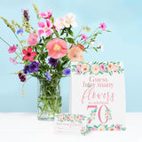 70Th Birthday Party Game – Guess How Many Flowers Game For Mom Or For Her – Pink Floral Birthday Activity For Women