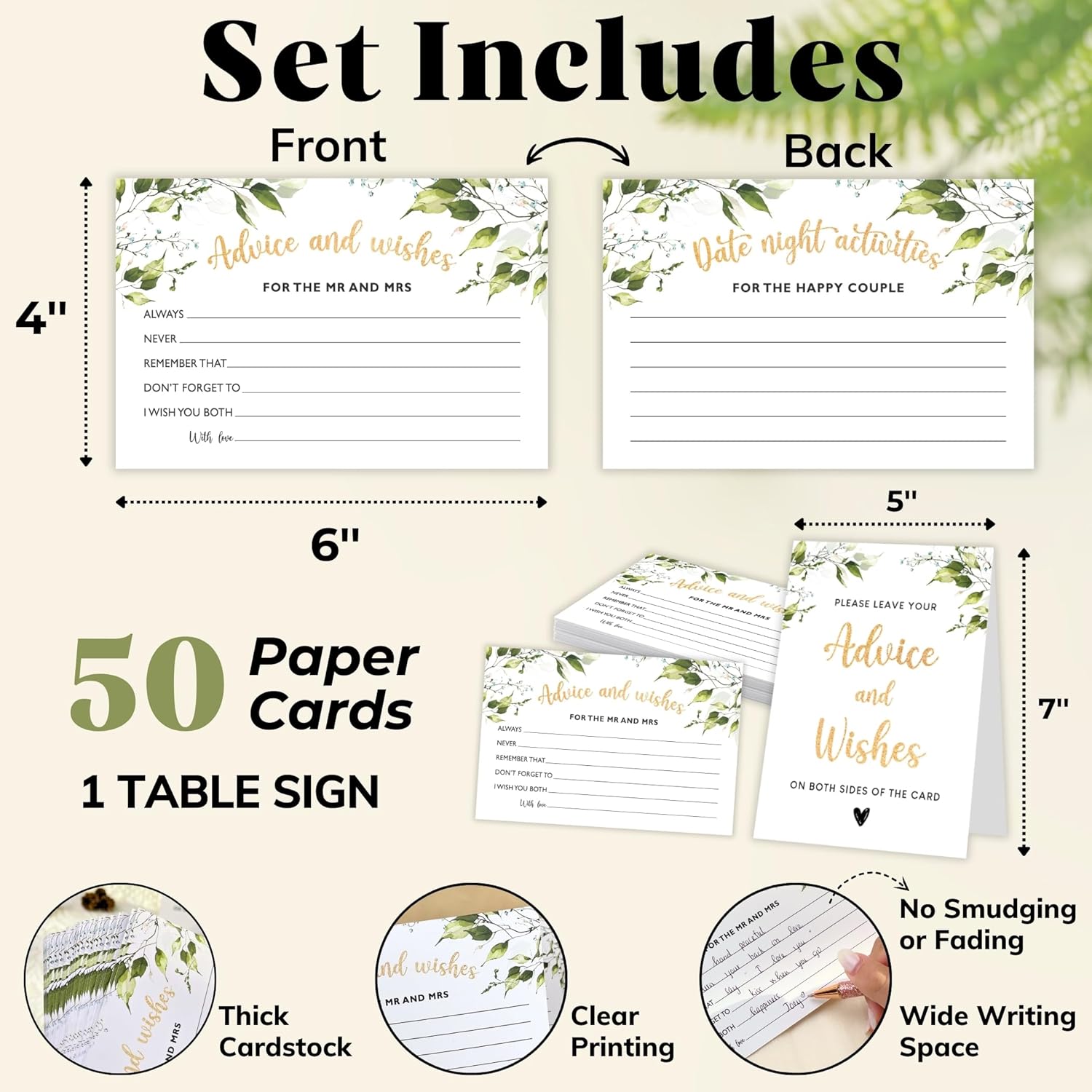 Advice And Wishes For The Mr And Mrs - 50 Wedding Advice Cards For Bridal Shower Decorations, Bridal Shower Advice Cards For Bride And Groom, Bridal Shower Games Advice And Well Wishes Cards