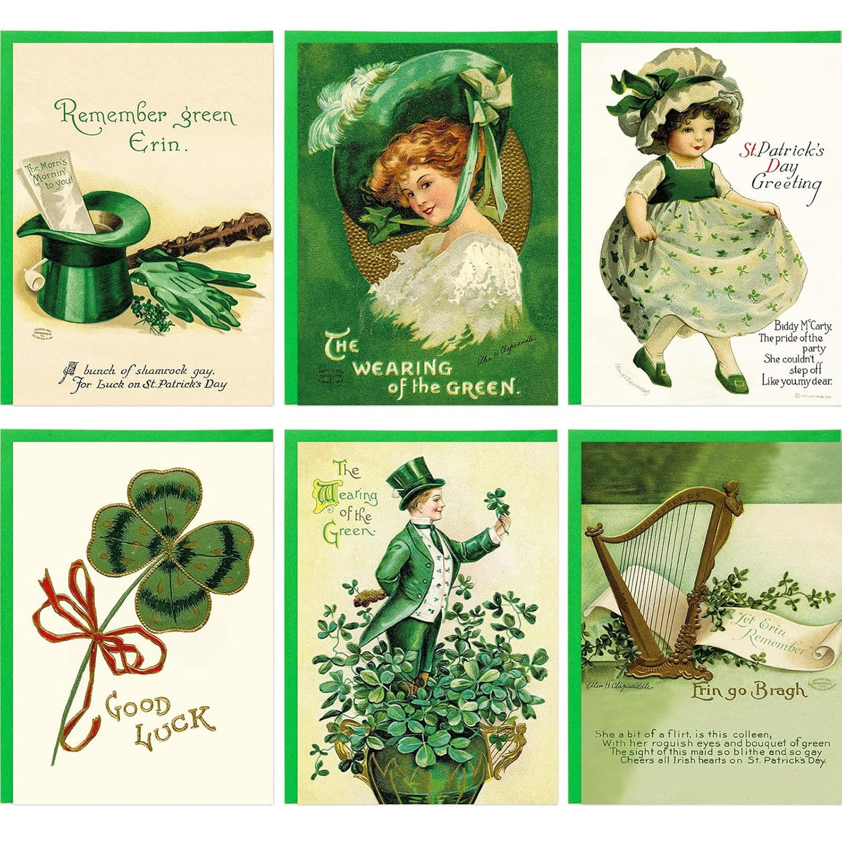 Treasure Cove St. Patrick's Day Card Set with Envelopes Green Shamrock Greeting Cards 24Pcs