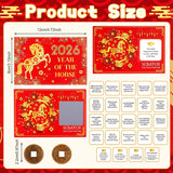 125 Pcs Chinese New Year Scratch Off Fortune Cards With 25 Feng Shui Coins 2026 Year Of The Horse Party Fortune Games Red Chinese New Year Scratch Off Cards For Spring Festival Lunar New Year Decor