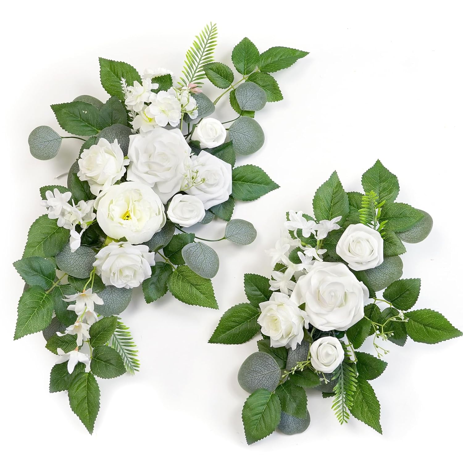 (Pack Of 2 Artificial Flowers Decorations, Wedding Flowers, Wedding, Banquet, Party, Reception Entrance Welcome Sign And Background Decoration(White)