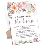 Baby Shower Game For A Message From The Bump,Wooden Baby Shower Game Sign With Stand,Boho Flower Babyshower Table Decoration,Baby Shower Welcome Sign,Party Supplies,Gender Reveal Ideas,-11