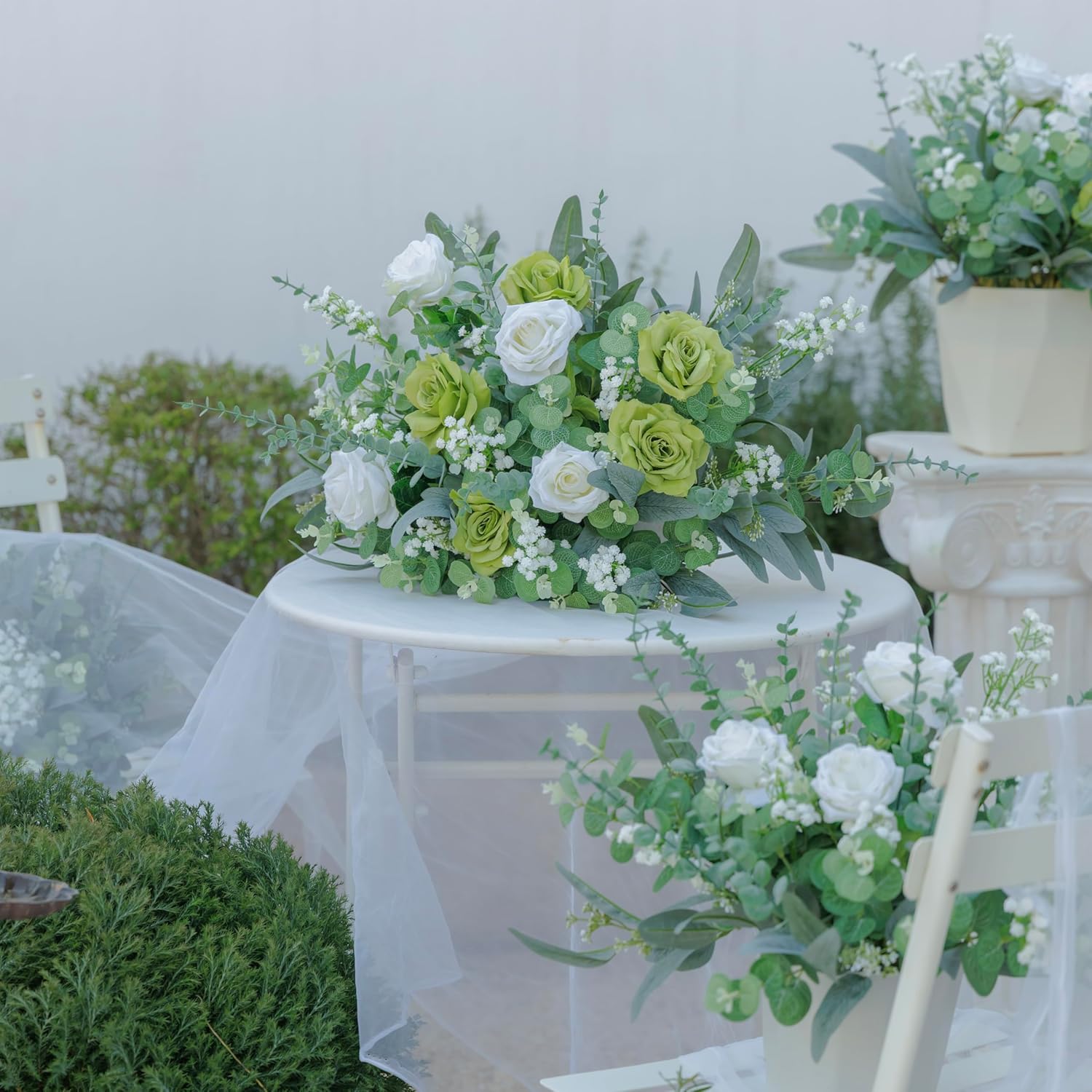 120 Pcs 4 Kinds Mixed Eucalyptus Greenery Stems,Artificial Babys Breath Flowers Bulk And Greenery Stems For Wedding, Diy Floral Arrangements And Home Decor