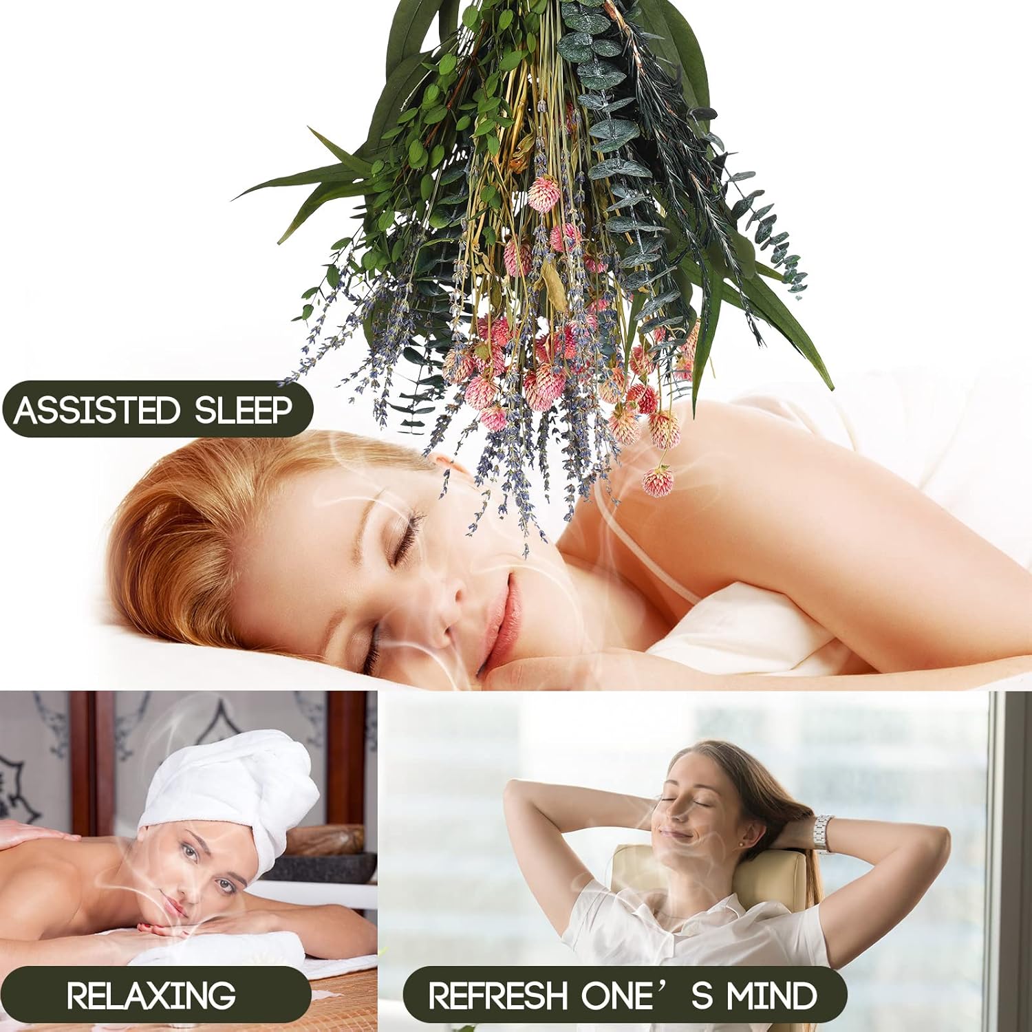 67 Pcs Dried Lavender Eucalyptus Plant For Shower - Natural Hanging Bundle With Real Leaves Branches For Spa, Bathroom Decor, Flowers Arrangement
