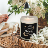 I Love You To The Moon And Back Candle, Valentines Day Candles Gifts For Him Her, Gifts For Boyfriend Girlfriend Soy Candle, Love You Lavender Fragrance Jar Candles For Home Scented