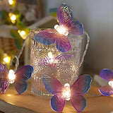 20Ft 3D Butterfly String Lights,Battery Operated 40Leds Indoor Outdoor Fairy Decorative Lights For Home Bedroom Party Bi