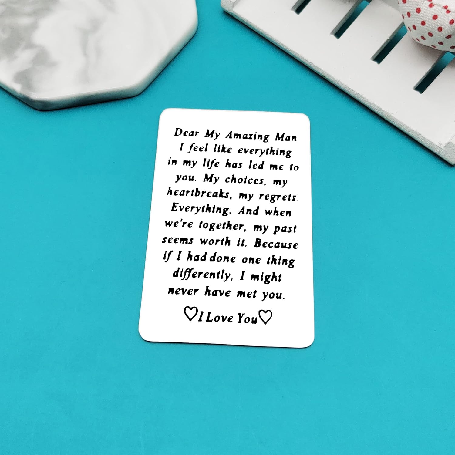 Engraved Wallet Insert Card For Boyfriend Fiance Husband Christmas Birthday Valentines Day Gifts For Men Wedding Anniversary Card Gift I Love You Gift For Him