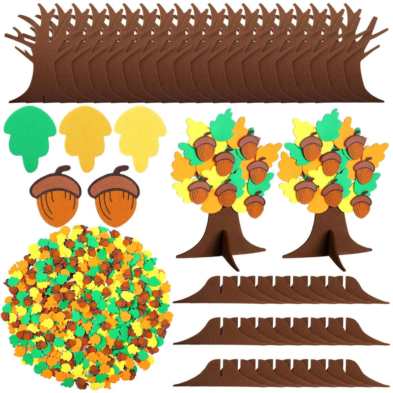 20 Set 3D Tree Foam Craft Diy Bulletin Board Set, With 200 Foam Small