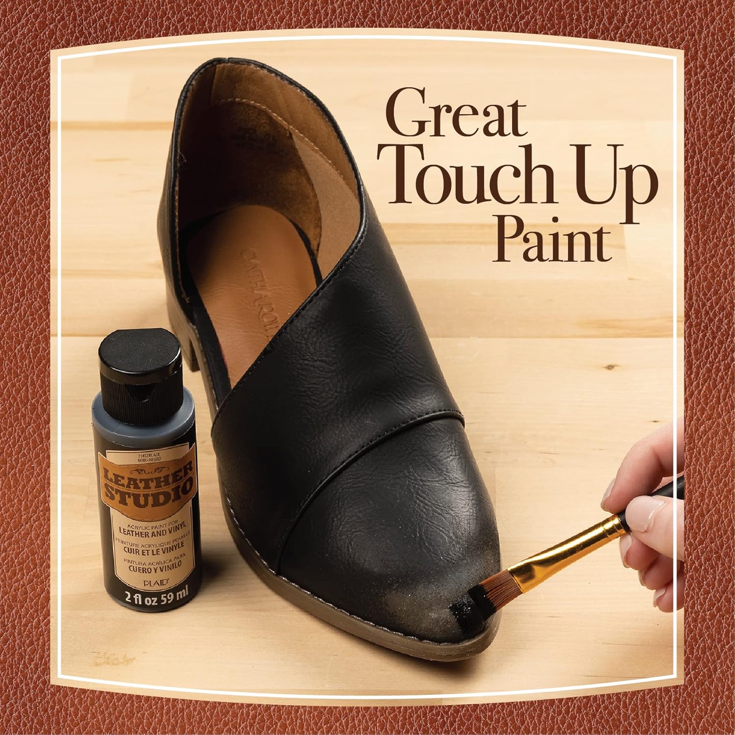 Leather Paint Set Of 6 2 Fl Oz Acrylic Leather Paint For Shoes And Other Diy Arts & Crafts Surfaces, 13510