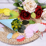 20-Pack Artificial Silk Leaf, Faux Wire Single Leaves, Fake Flower Leaf With Stem For Diy Bouquet/Wreaths/Wedding/Garland/Party Decorations, Fake Rose Craft Leaves [Gold]