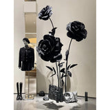2Pcs Artificial Giant Flowers For Decoration,5Ft Black Large Flower Wall Backsrop,Paper Flower For Wedding,Garden Party,Home Decor,Mall Shop Display