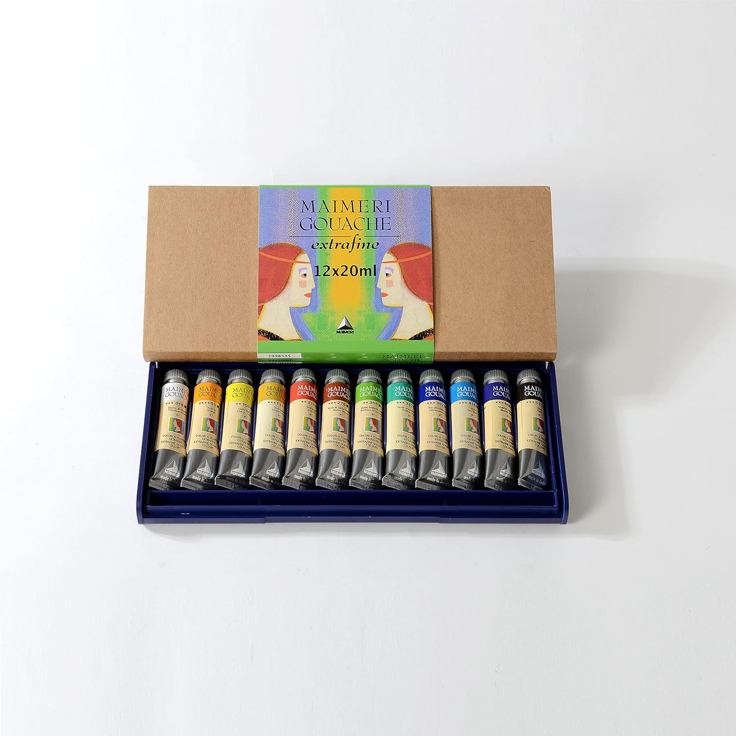 Maimeri Artist Gouache Plastic Box Set - Set of 12 Colors, 20 ml tubes