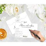 Black Bow Wishes Cards, Advice And Wishes For The Mr And Mrs, Wedding Shower Games Card, 25Pcs Minimalist Advice Cards For Bridal Shower, Engagement Bachelorette Party Decor -10