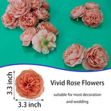 Fake Flower Heads Coral Pink,3.3'' Rose Heads Artificial Flowers,40 Pcs Silk Rose Heads Bulk,Satin Rose Heads No Stem For Diy Flower Well,Crafts Bouquest (Peach)