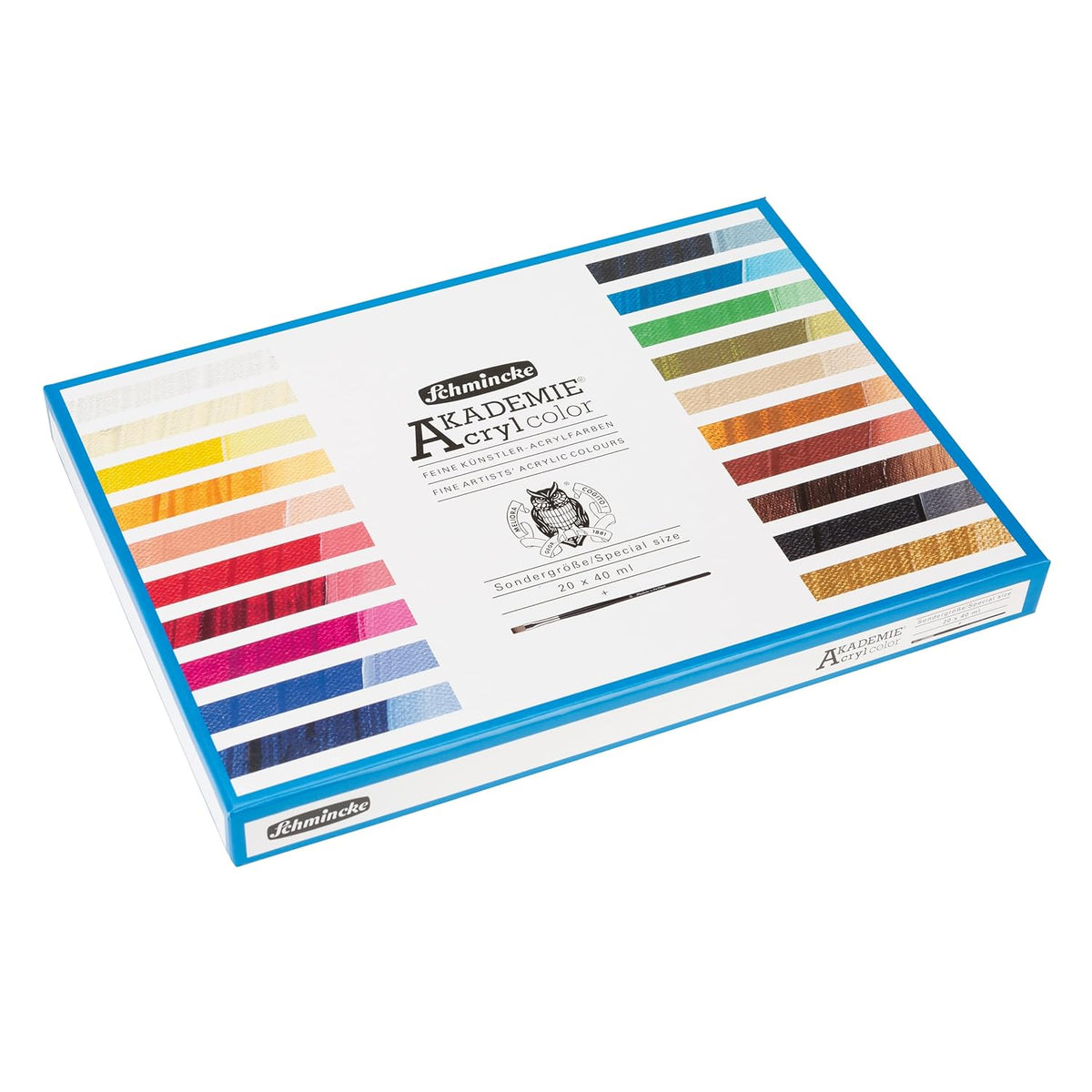 - Akademie Acryl, 20 X 40 Ml Tubes, 76 777 097, 20 Brilliant, Highly Lightfast Colors In A Cardboard Set, 1 Davinci Brush, Fine Artist Acrylic Paints, Cadmium-Free, Ideal For Mixing